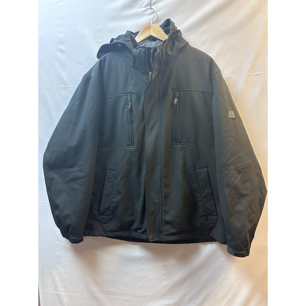 CALVIN KLEIN 3 IN 1 JACKET COAT Black Hooded Water Resistant Men’s XL Quilted